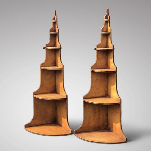 Pair of 19th Century Painted Wall Shelves
