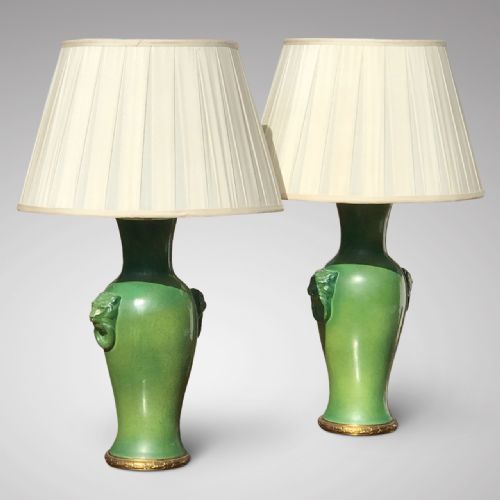 Pair of Antique Ceramic Table Lamps