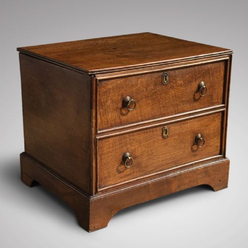 Small Early 19th Century Oak Chest with Dummy Drawers