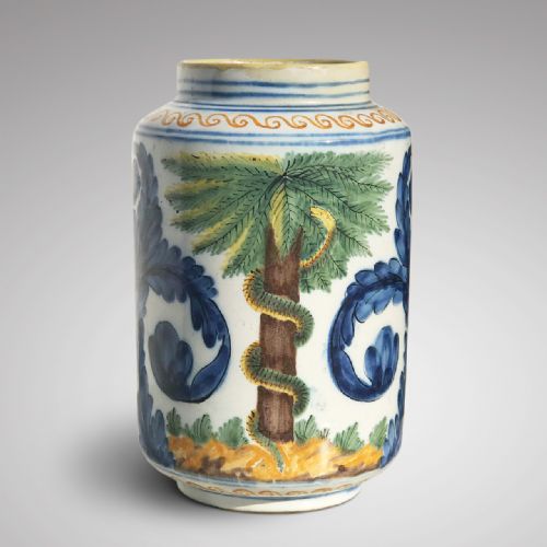 18th Century Italian Tin Glazed Dry Drug Jar