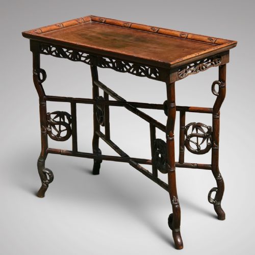 19th Century Chinese Hardwood Tray on Stand
