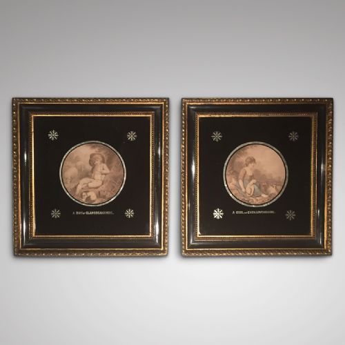 Pair of 19th Century Prints of Welsh Children