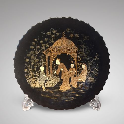Victorian Chinoiserie Papier Mache Charger