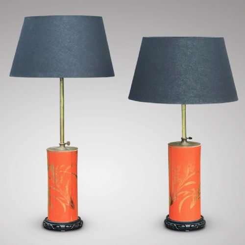 fig 1. Pair of Early 20th Century Adjustable Lamps in the Japanese Style