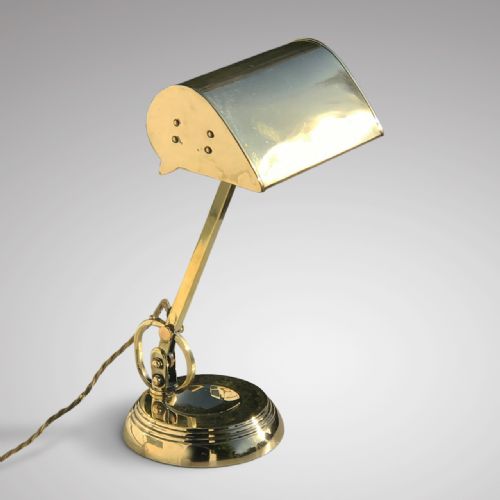 Early 20th Century Brass Desk Lamp