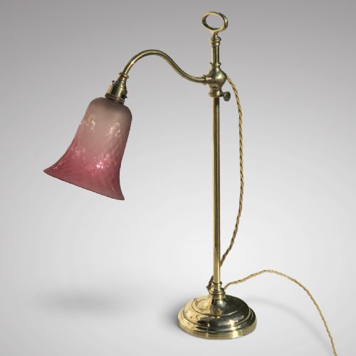 Edwardian Adjustable Brass Desk Lamp