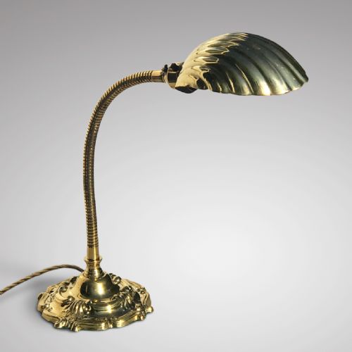 Edwardian Adjustable Brass Desk Lamp