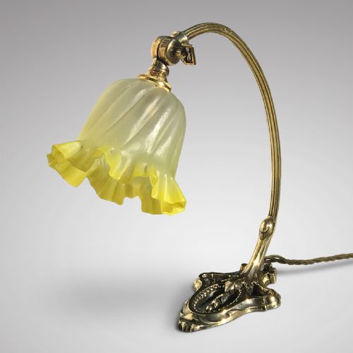 19th Century Adjustable Brass Desk Lamp