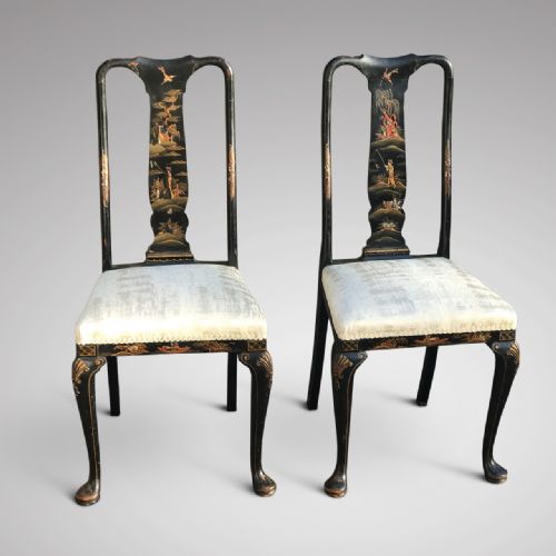 Pair of Early 20th Century Chinoiserie Side Chairs