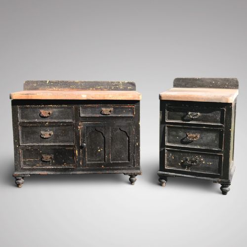 Two Victorian Painted Chests for Restoration