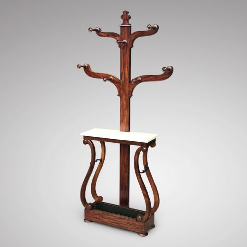 Victorian Mahogany Hall Stand with Marble Top