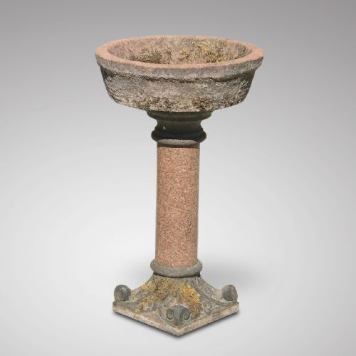Victorian Marble and Sandstone Birdbath