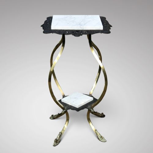 19TH CENTURY CAST IRON BRASS JARDINIERE STAND - ADDITIONAL PHOTO 1
