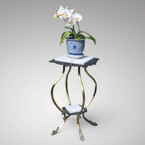 19TH CENTURY CAST IRON BRASS JARDINIERE STAND - ADDITIONAL PHOTO 2