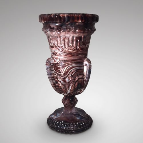 19th Century Purple Malachite Glass Vase by Davidson of Gateshead