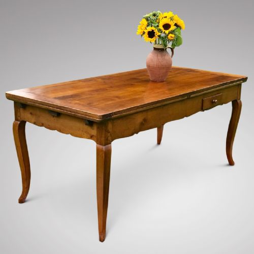fig 1. 19th French Fruitwood Extending Dining Table