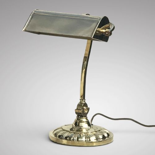 Early 20th Century Adjustable Brass Desk Lamp