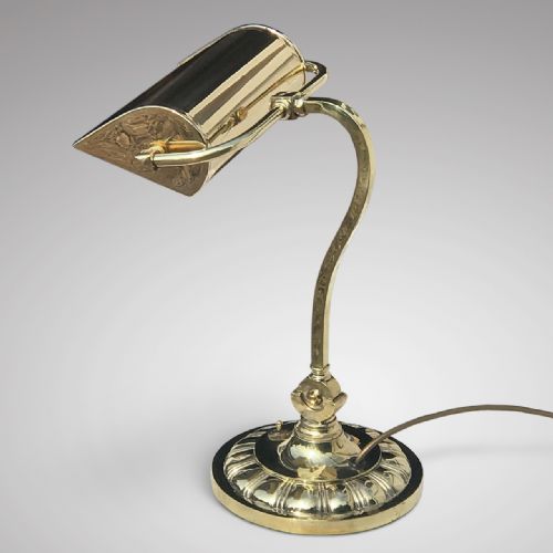 fig 1. Early 20th Century Adjustable Brass Desk Lamp