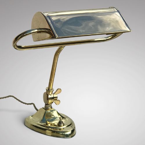 Antique Brass Deskn Lamp with Heart Shaped Base