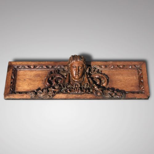 19th Century Carved Oak Pediment