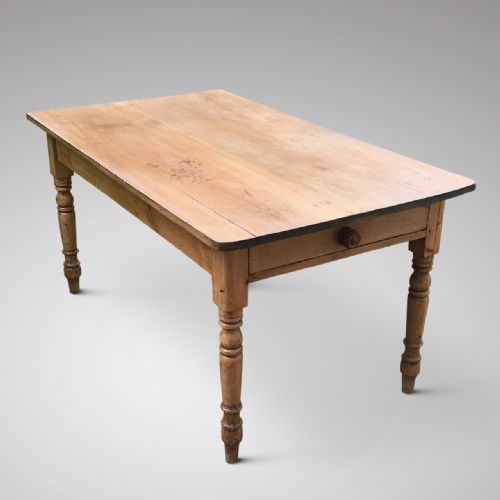 19th Century Pine Farmhouse Kitchen Table