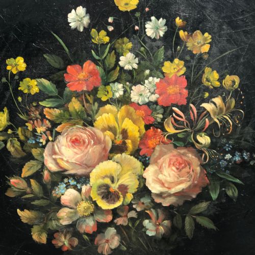 fig 1. 19th Century Oval Papier Mache Tray