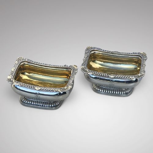 fig 1. Pair of Georgian Silver Table Salts by Rebecca Emes & Edward Barnard