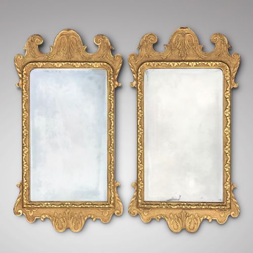 Pair of George II Style Giltwood Wall Mirrors