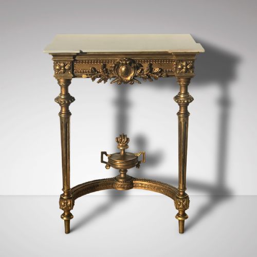 19th Century Giltwood Console Table with Marble Top