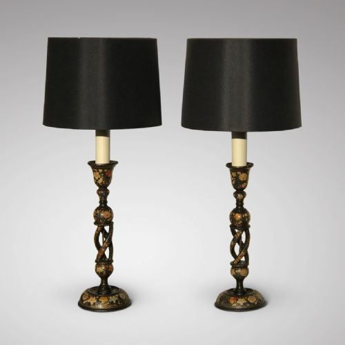 Pair of 19th Century Kashmiri Table Lamps