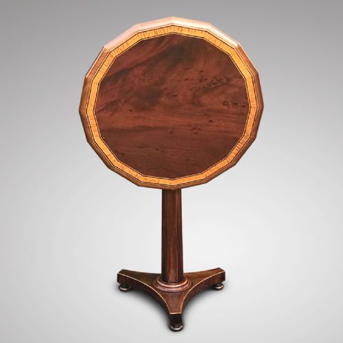 fig 1. William IV Cross Banded Tilt Top Wine Table