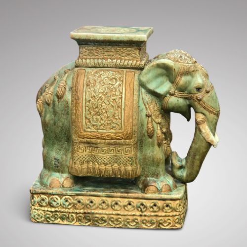 Qing Ceramic Elephant Garden Seat