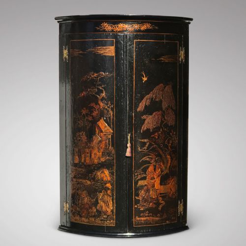 Georgian Corner Cupboard with Chinoiserie Decoration