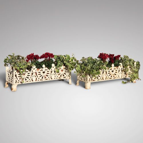 Pair of 19th Century Cast Iron Planters