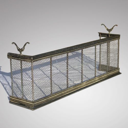 19th Century Fender Fire Guard with Brass Rails