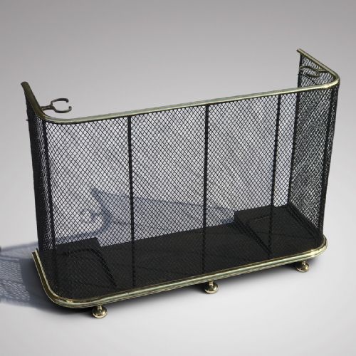 19th Century Nursery Fire Guard with Brass Rails