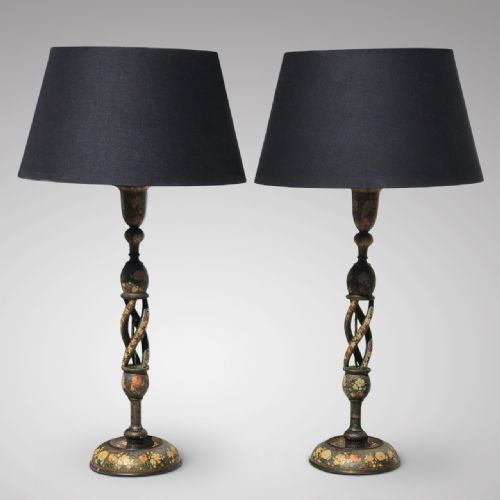 Pair of Antique Kashmiri Table Lamps