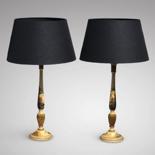 Near Pair of Chinoiserie Table Lamps