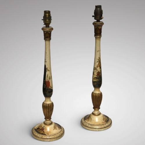 fig 1. Near Pair of Chinoiserie Table Lamps