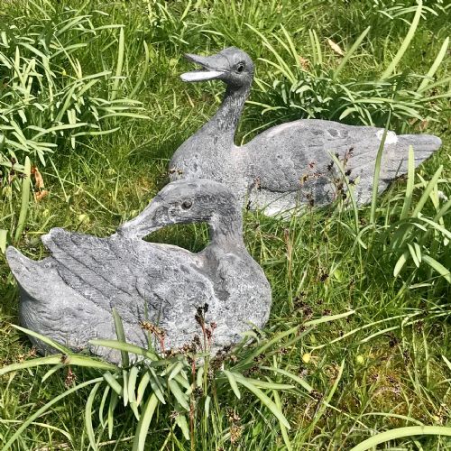 Two Spelter Duck Garden Ornaments