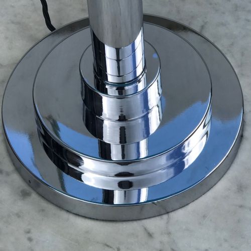 fig 1. Art Deco Chrome Table Lamp with Glass Shade