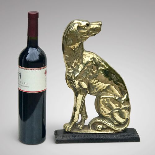 VICTORIAN BRASS CAST IRON DOG DOOR PORTER - ADDITIONAL PHOTO 1