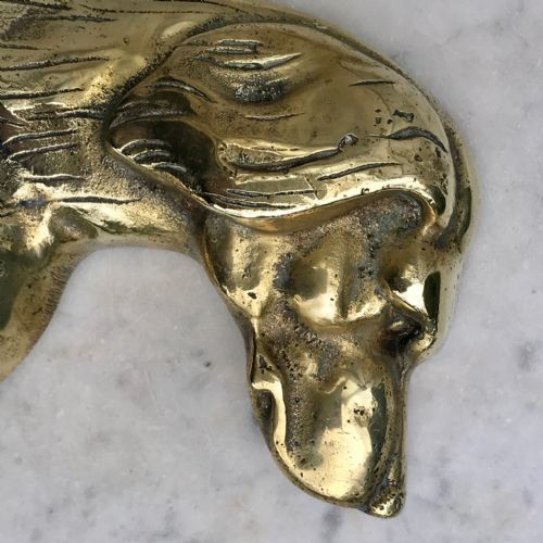 VICTORIAN BRASS CAST IRON DOG DOOR PORTER - ADDITIONAL PHOTO 3