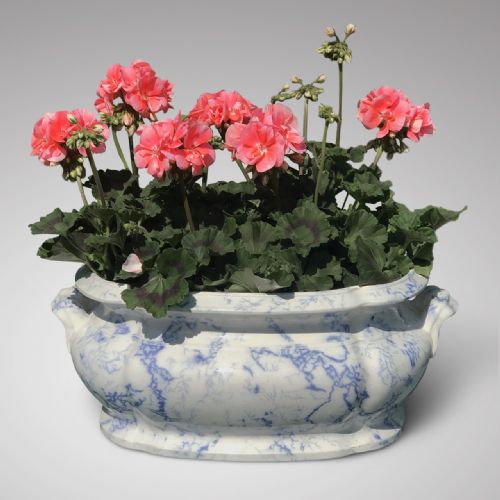 Large 19th Century Copeland Blue & White Footbath