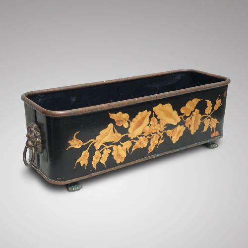 Early 20th Century Painted Copper Planter