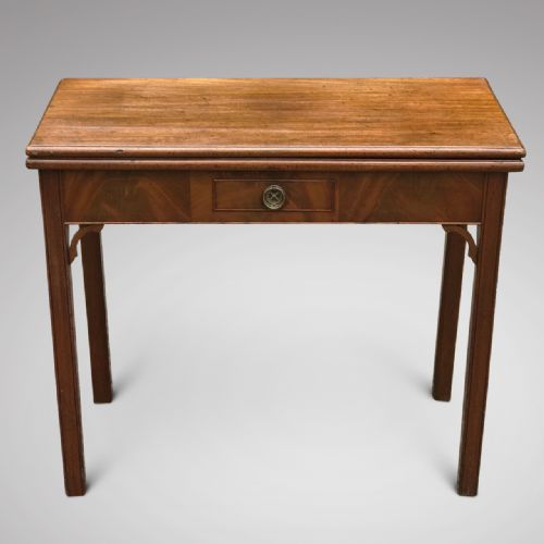fig 1. George III Mahogany Fold Over Tea Table