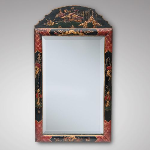 19th Century Wall Mirror with Chinoiserie Decoration