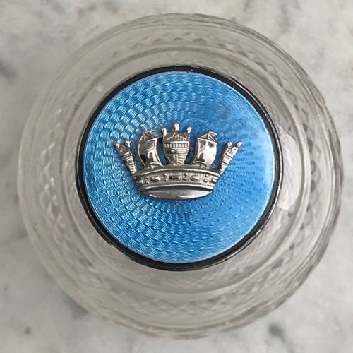 GLASS SILVER ENAMEL TOPPED SCENT BOTTLE - ADDITIONAL PHOTO 2