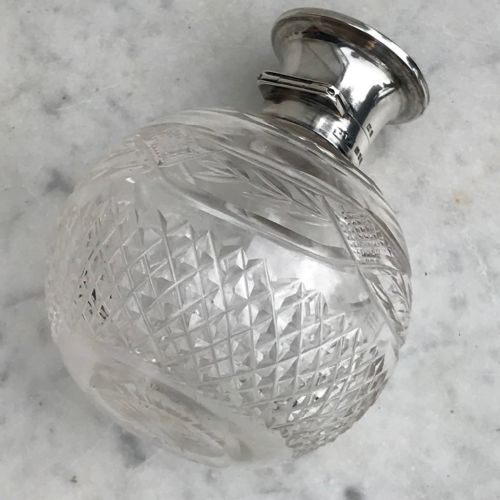 GLASS SILVER ENAMEL TOPPED SCENT BOTTLE - ADDITIONAL PHOTO 4
