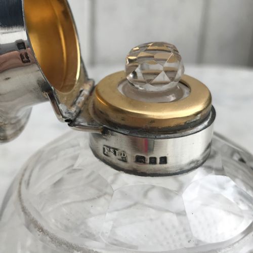 GLASS SILVER ENAMEL TOPPED SCENT BOTTLE - ADDITIONAL PHOTO 6